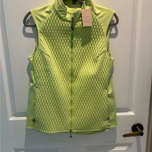 Peter Millar Neon Lime Quilted Zip Vest NWT Size L